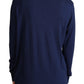 Elegante blaue Strickjacke aus Schurwolle