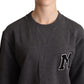 Schicker grauer bestickter Baumwollpullover