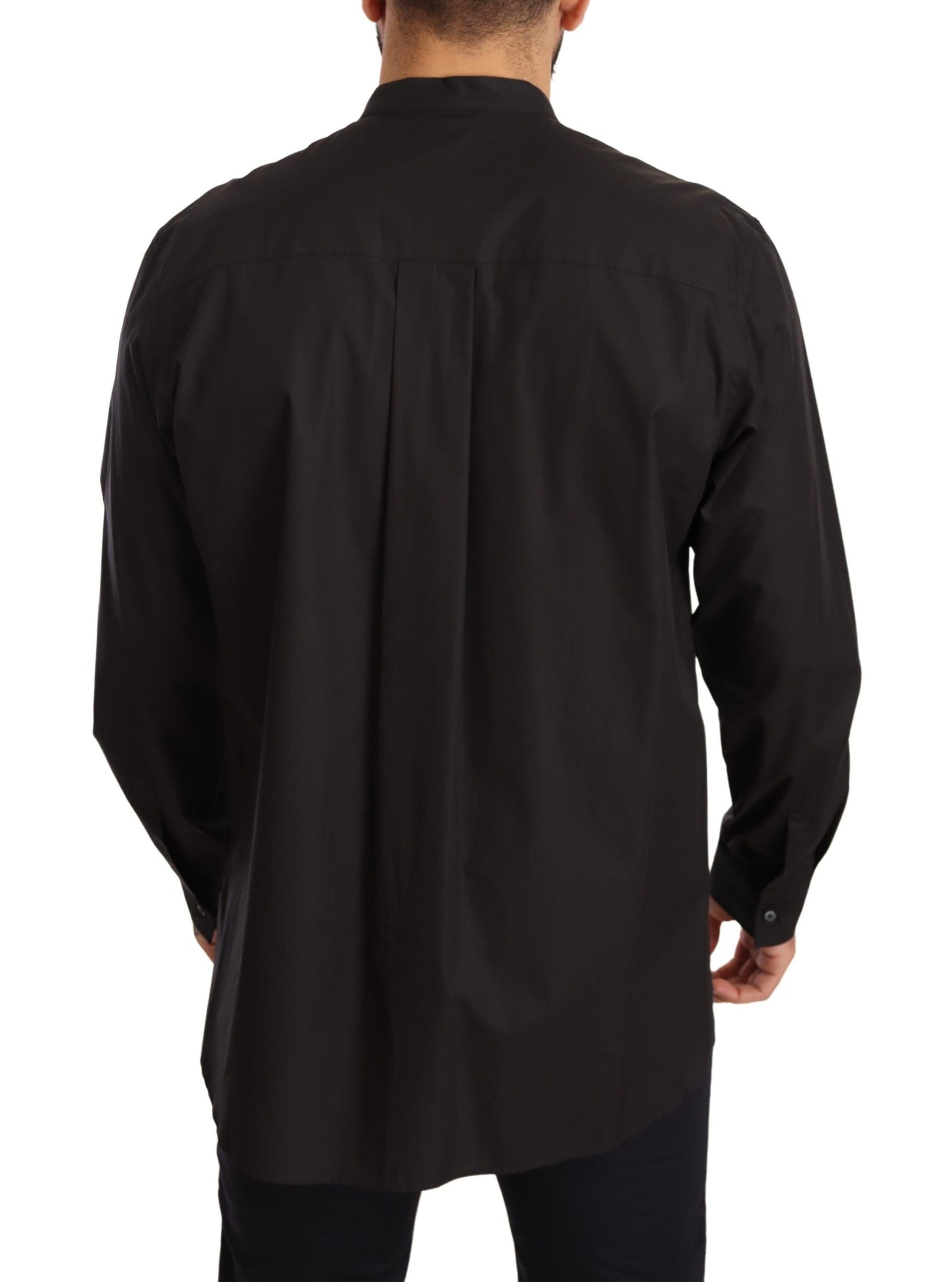 Camicia da uomo elegante nera in 100% cotone