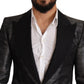 Metallic Gray Jacquard Slim Fit Blazer