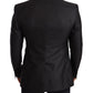 Elegant Black Metallic Slim Fit Blazer Jacket