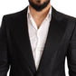 Elegant Black Metallic Slim Fit Blazer Jacket