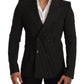 Elegant Striped Wool Blazer with Silk Lining