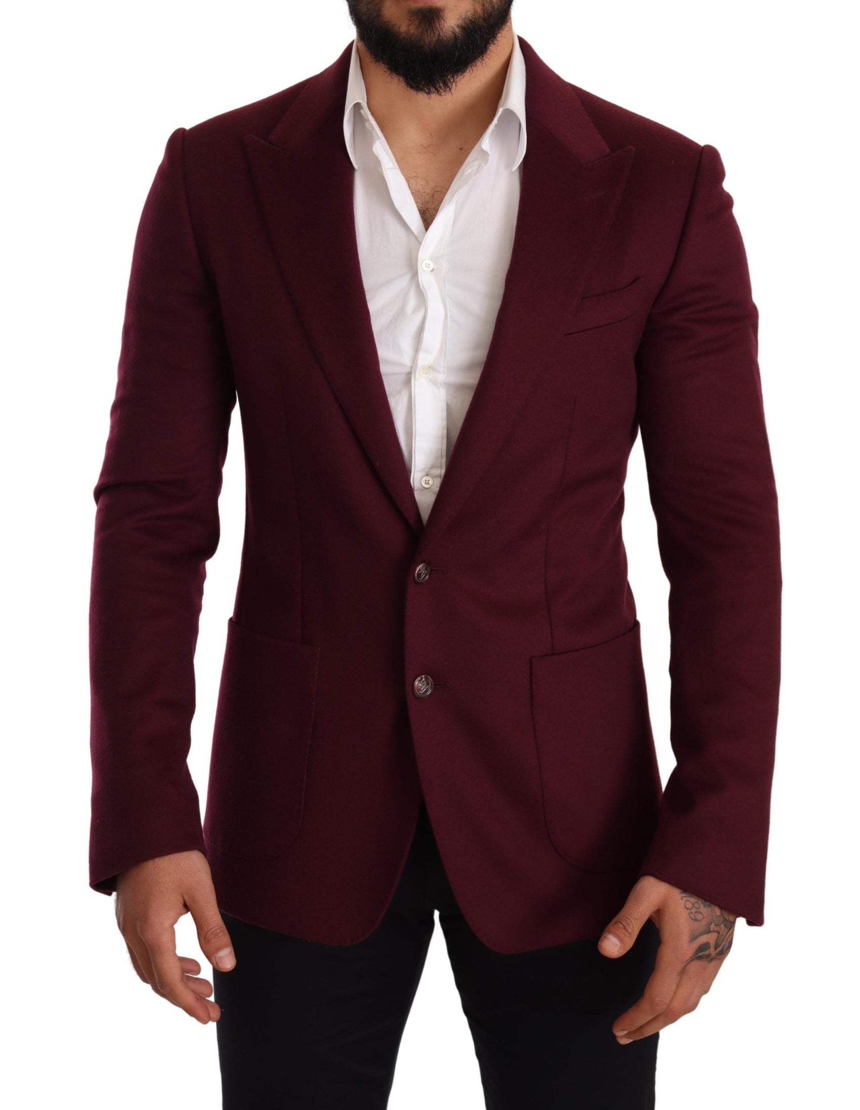 Eleganter Kaschmirblazer in Kastanienbraun und Bordeaux