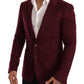 Elegant Maroon Bordeaux Cashmere Blazer