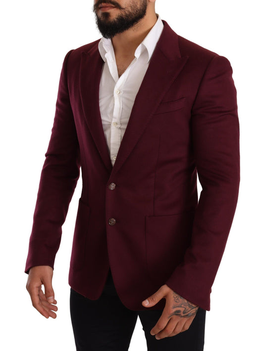 Eleganter Kaschmirblazer in Kastanienbraun und Bordeaux