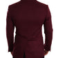 Elegant Maroon Bordeaux Cashmere Blazer