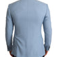 Elegant Blue Cashmere-Silk Men's Blazer