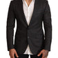 Elegant Gray Check Martini Blazer