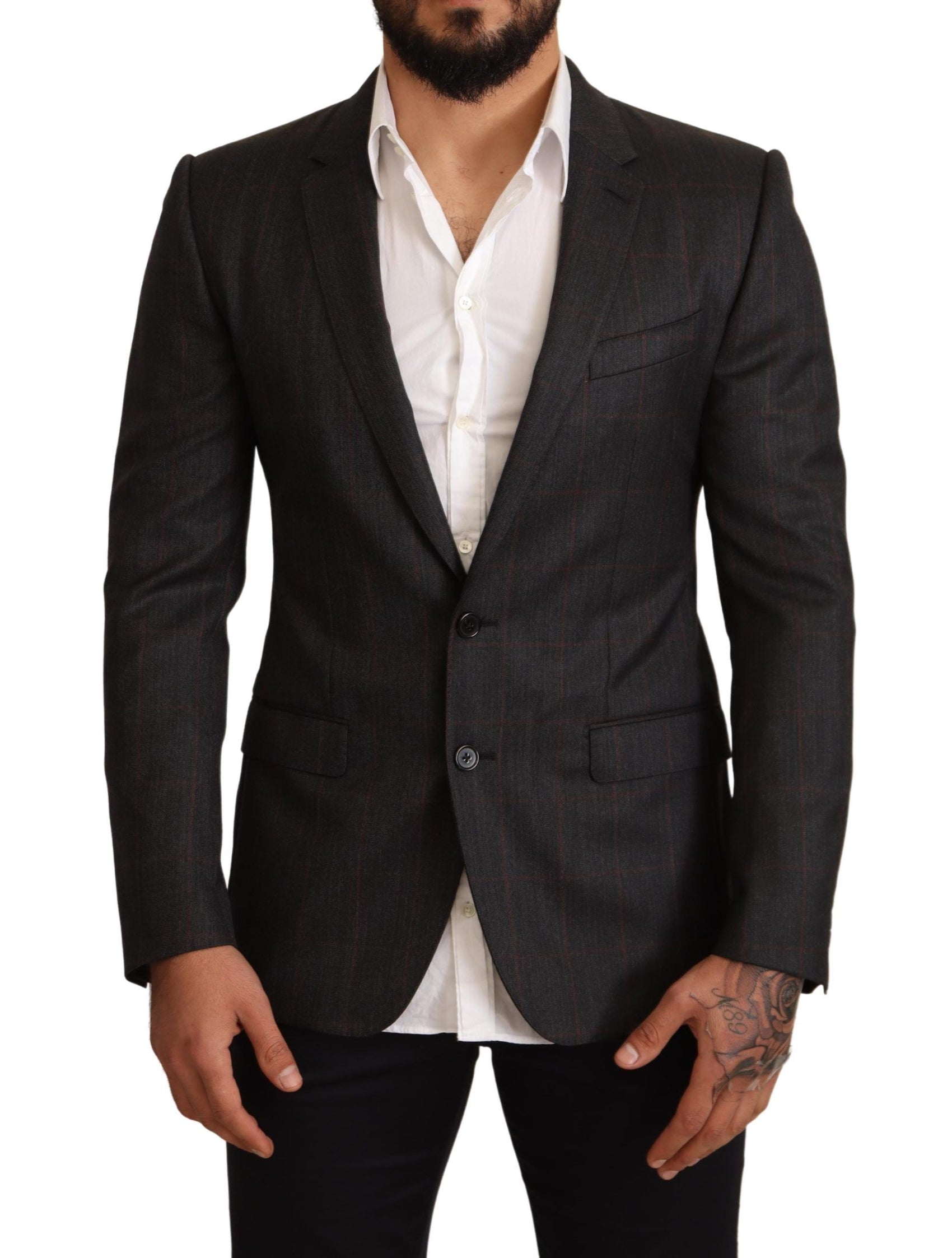 Elegante blazer Martini a quadri grigi