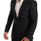 Elegant Slim Fit Black Linen Blazer