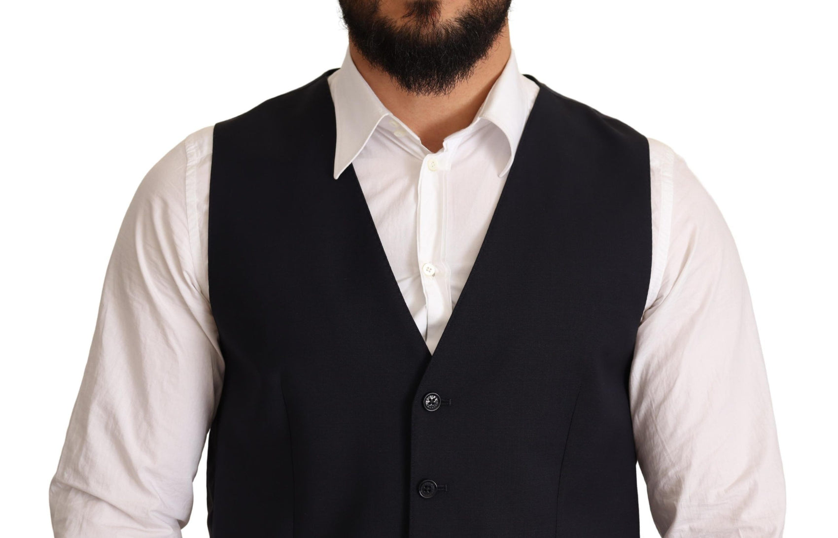 Elegante abito Martini in misto lana blu scuro