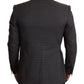 Chic Gray Check Martini Slim Fit Double-Breasted Blazer