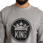 Regal Crown Baumwollpullover - Anspruchsvolles Grau