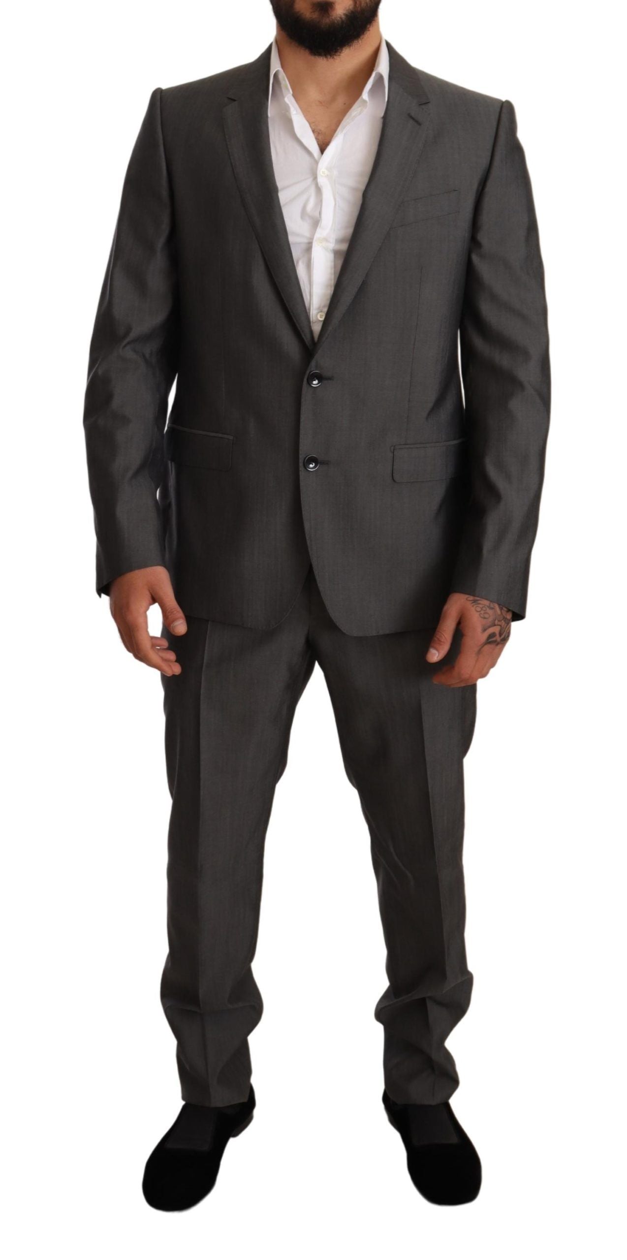 Elegante abito Martini slim fit in lana e seta