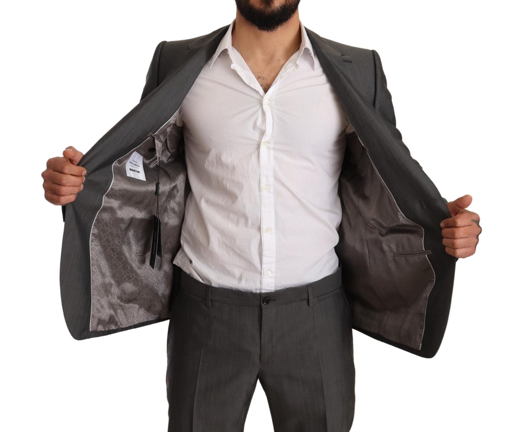 Elegante abito Martini slim fit in lana e seta