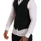 Elegant Black Cotton Formal Dress Vest