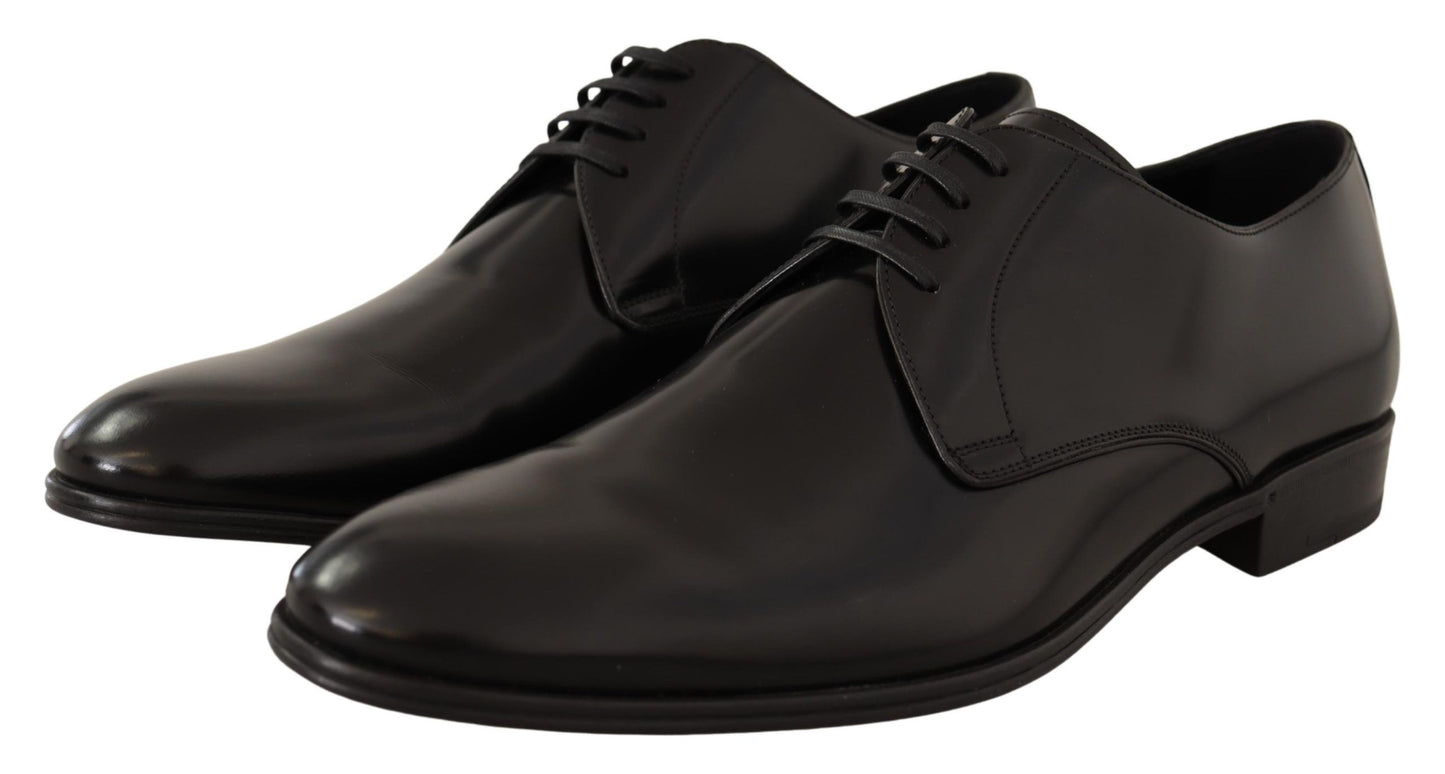 Elegante Derby-Schuhe aus schwarzem Leder