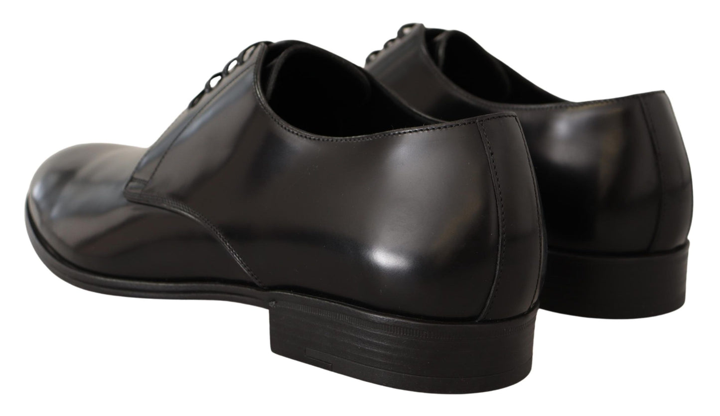 Elegante Derby-Schuhe aus schwarzem Leder