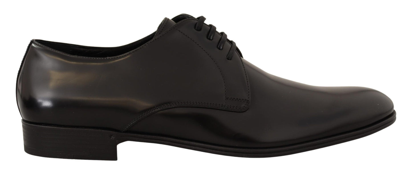 Elegante Derby-Schuhe aus schwarzem Leder