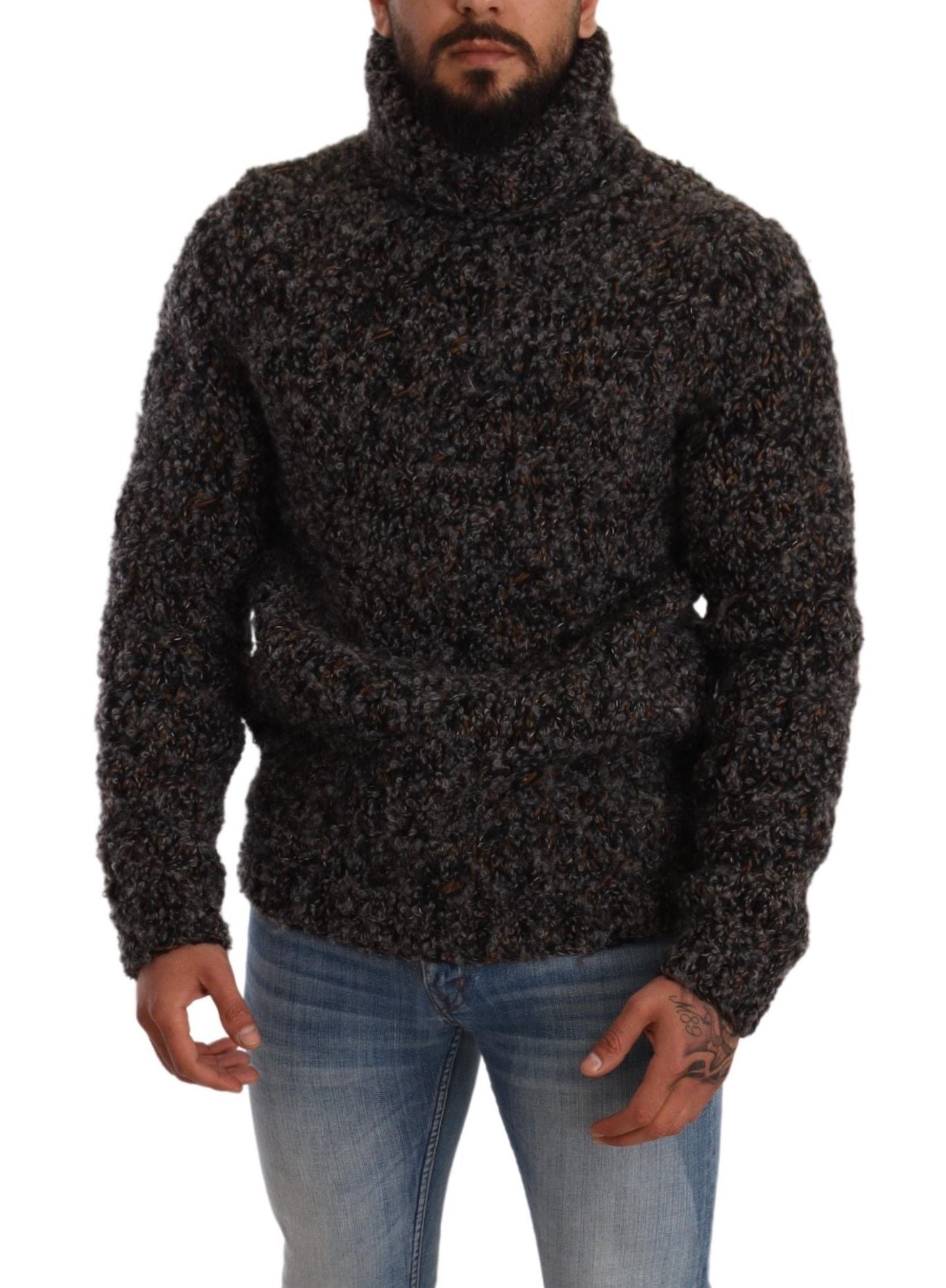 Eleganter gesprenkelter Rollkragenpullover aus Wollmischung