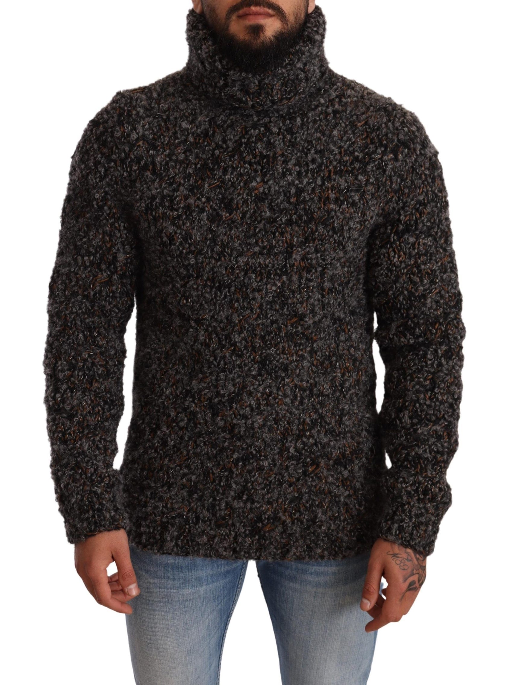 Eleganter gesprenkelter Rollkragenpullover aus Wollmischung