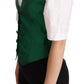 Dolce & Gabbana Green Silk Satin Sleeveless Waistcoat Vest
