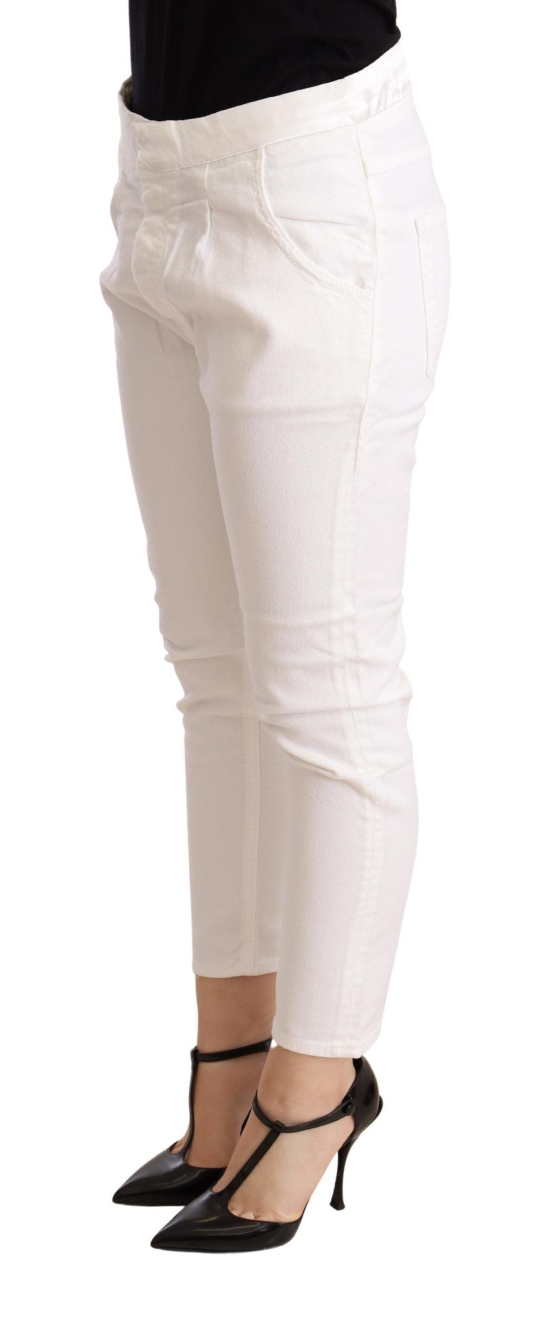 Elegante Slim Fit Skinny-Hose in Weiß