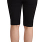 Eleganti pantaloncini neri in lana a vita alta