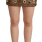 Gold Embellished High Waist Mini Skirt