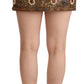 Gold Embellished High Waist Mini Skirt