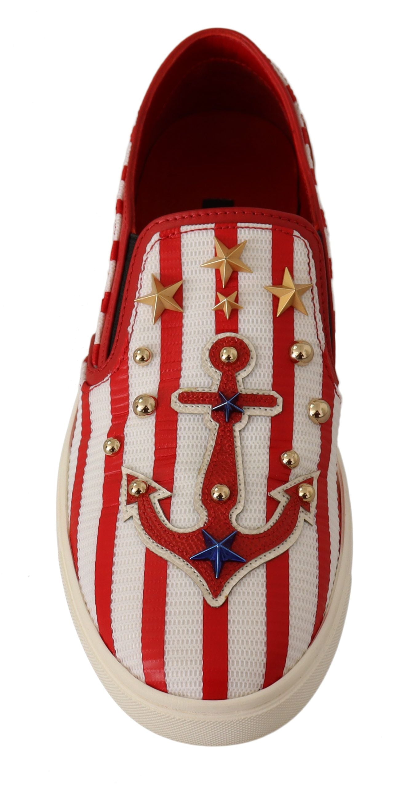 Loafer mit Streifenmuster und Nieten
