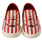 Stripe Print Studded Loafers