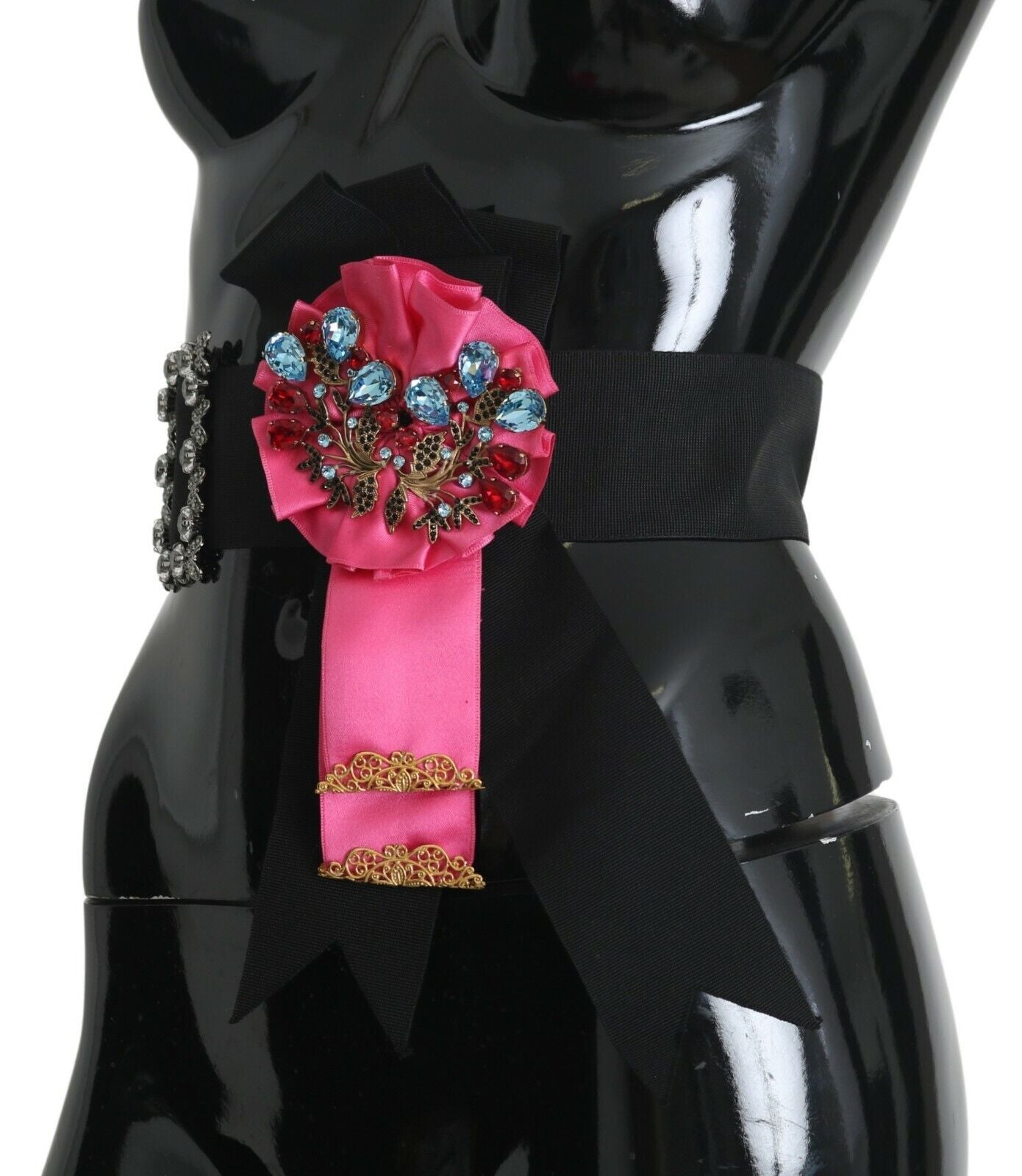 Eleganter Taillengürtel mit Blumen- und Kristallband