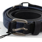 Elegant Black Leather Adjustable Belt