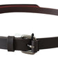 Elegant Red Brown Leather Fashion Belt