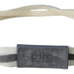 Chic White Leather Logo Belt