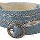 Chic Sky Blue Leather Belt - Buckle Up in Style