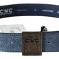 Elegant Blue Leather Fashion Belt