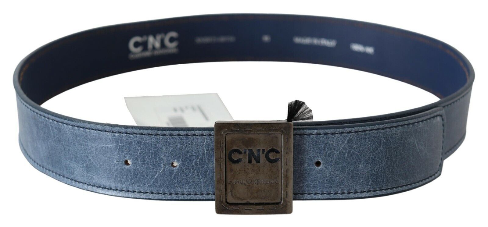 Elegant Blue Leather Fashion Belt