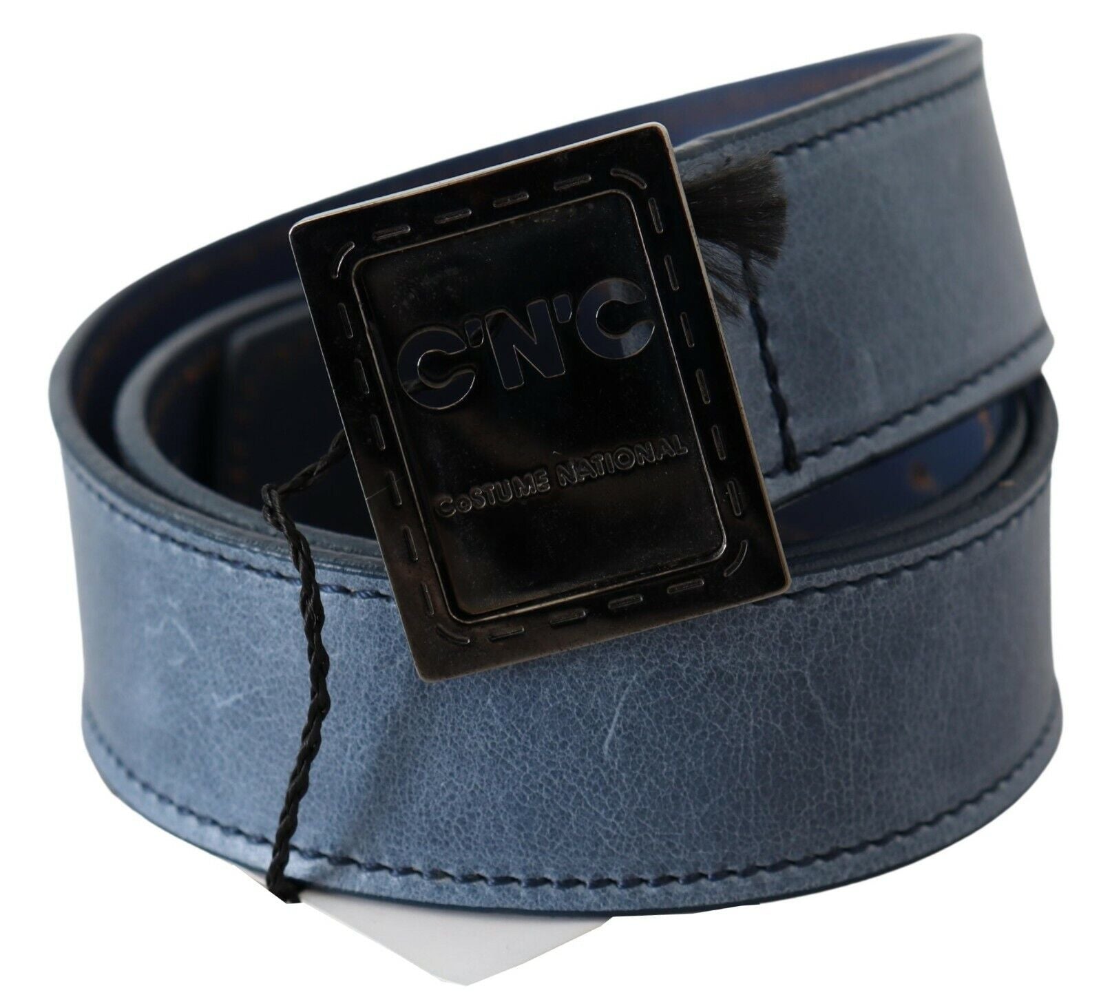 Eleganter blauer Leder-Modegürtel