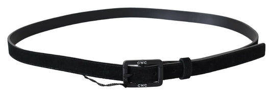 Elegant Black Leather Classic Belt