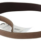 Elegant Dark Brown Braided Leather Belt