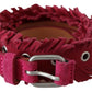 Elegant Maroon Double Buckle Leather Belt