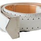 Elegant White Leather Fashion Belt