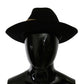 Elegant Black Lapin Wide Brim Panama Hat