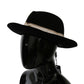 Elegant Black Lapin Wide Brim Panama Hat