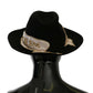 Elegant Black Lapin Wide Brim Panama Hat