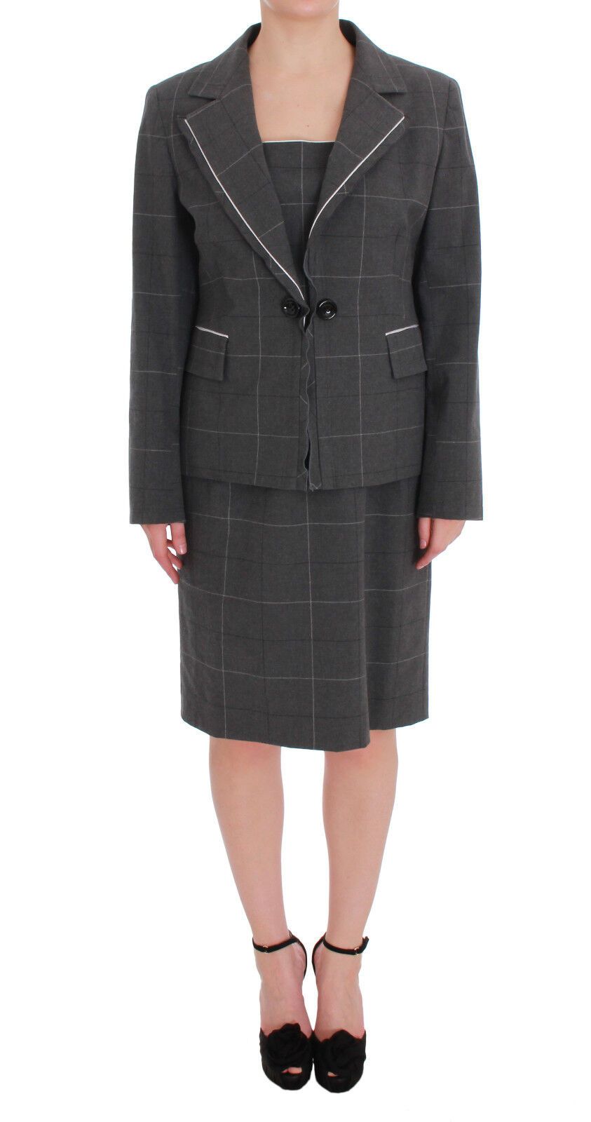 Completo elegante in misto cotone a quadri