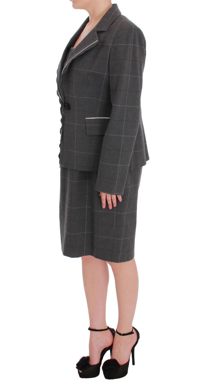 Completo elegante in misto cotone a quadri
